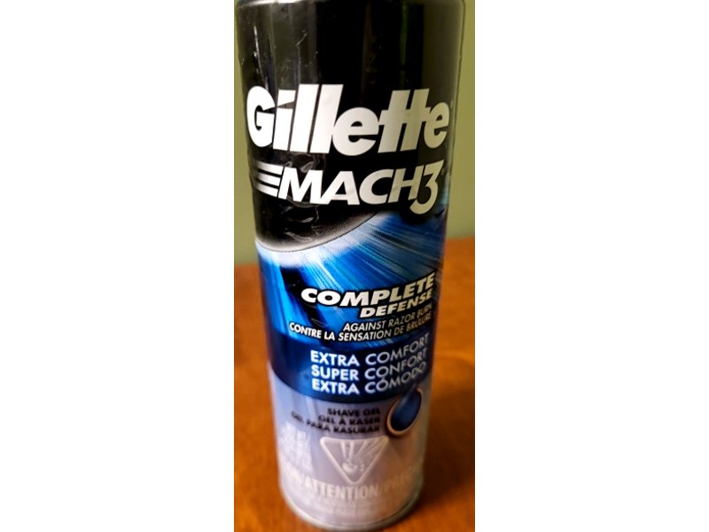 Gillette Mach3 Complete Defense Extra Comfort Shave Gel, 7 oz/198 g