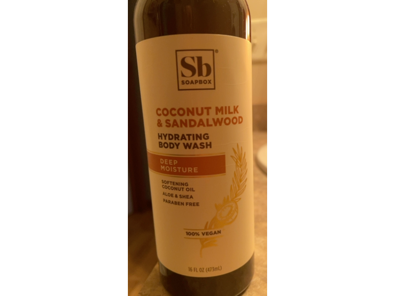 Soapbox Deep Moisture Hydrating Body Wash, Coconut Milk & Sandalwood, 16 fl oz/473 mL