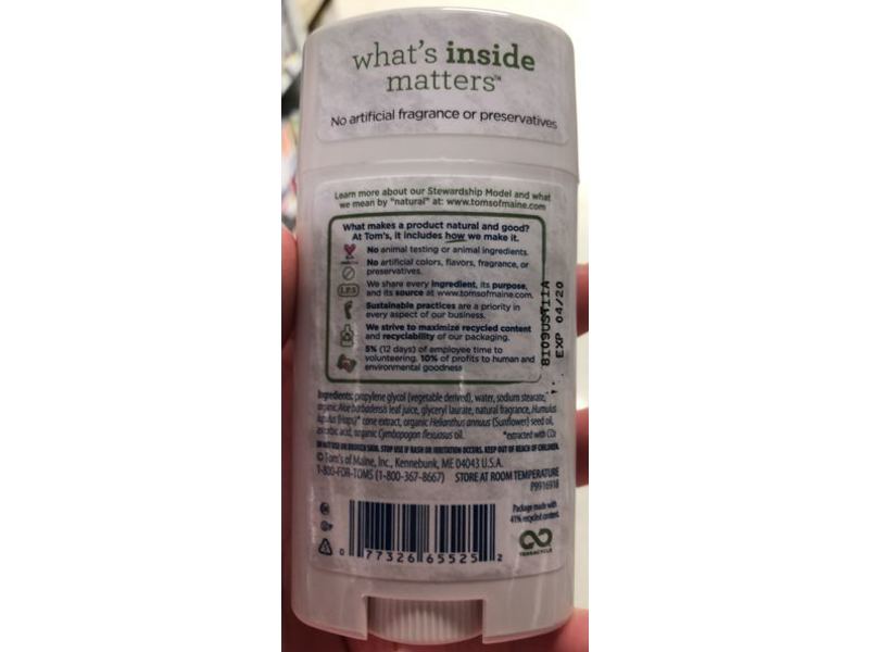 Tom's Of Maine Long Lasting Deodorant, Soothing Calendula, 2.25 oz/64 g