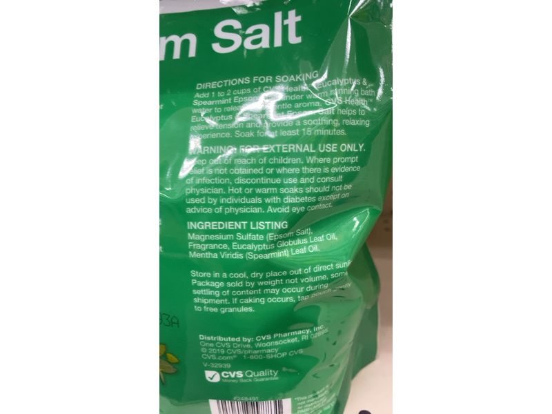 CVS Health Epsom Salt, Eucalyptus & Spearmint, 48 oz/1.36 kg