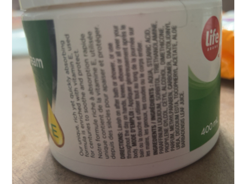 Life Brand Rich Skin Cream, Vitamin E, 400 mL