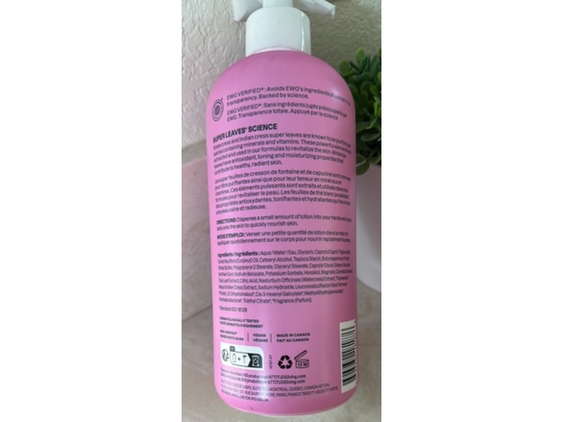 Attitude Body Lotion Super Leaves, Coconut & Wild Berries, 16 fl oz/473 mL