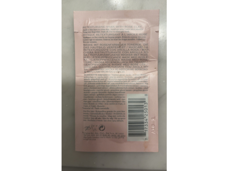 Origins Original Skin Retexturizing Mask, Rose Clay, 0.17 fl oz/5 mL