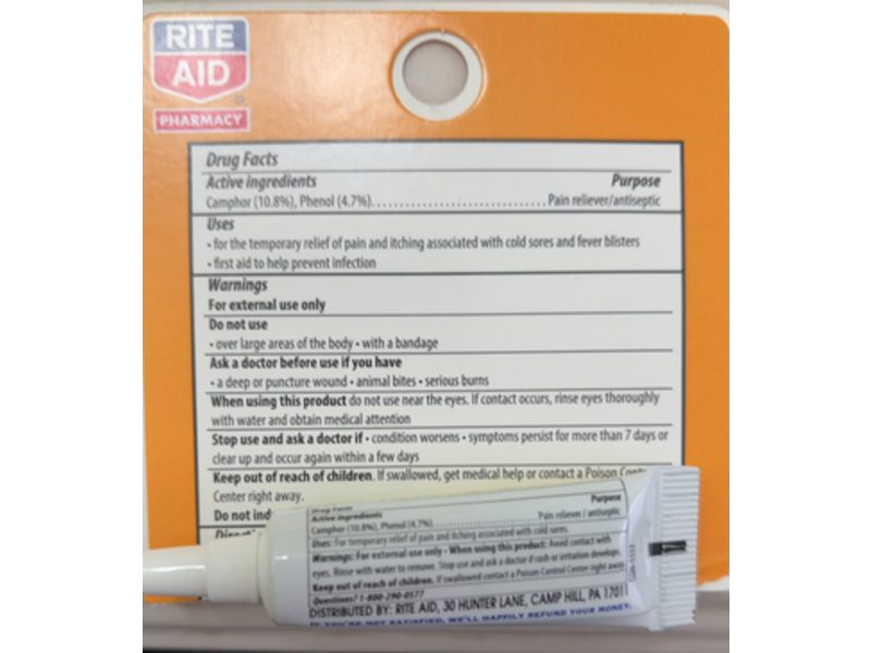 Rite Aid Cold Sore Treatment, 0.23 oz/6.5 g