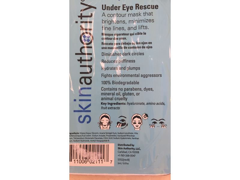 Skin Authority Under Eye Rescue Mask, 0.07 oz/2 mL