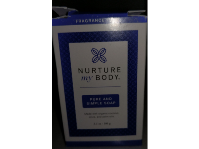 Nurture My Body Pure And Simple Soap, Fragrance Free, 3.5 oz/100 g