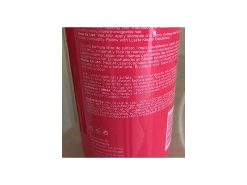 Luseta Keratin Shampoo, Smoothing & Nourishing Formula, 33.8 fl oz/1 L