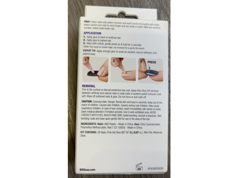 Kiss Fantasy Ready-To-Wear Nail Gel, Pure Love, 28 Count