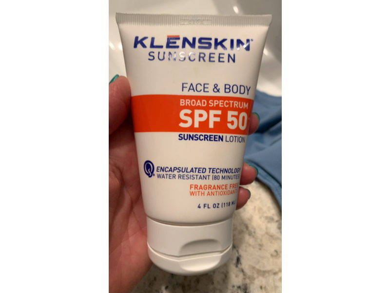 Klenskin Face & Body Sunscreen Lotion, SPF 50, 4 fl oz/118 mL