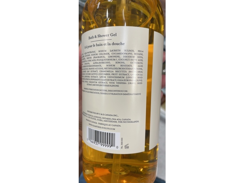 Crabtree & Evelyn Bath & Shower Gel, Sweet Orange, 33.8 fl oz/1000 mL