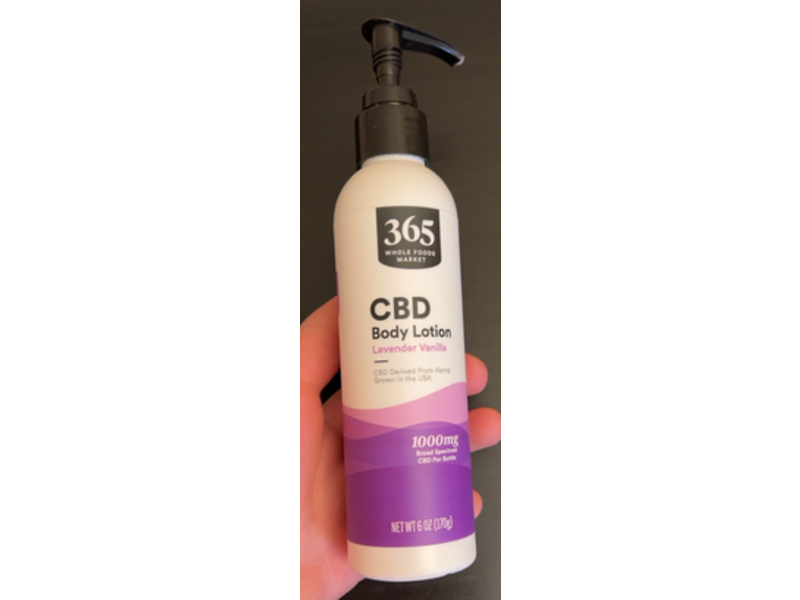 365 Whole Foods Market CBD Body Lotion, Lavender Vanilla, 6 oz/170 g