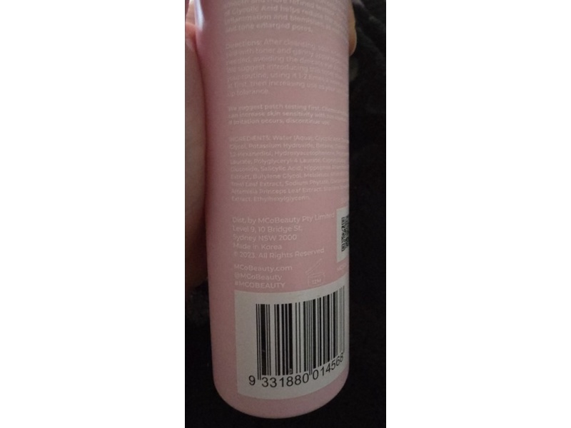 McoBeauty AHA&BHA Pore Refining Exfoliating Toner, Clear, 4.23 fl oz/125 mL