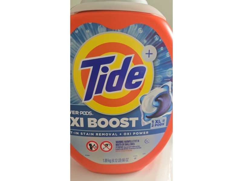 Tide+ Power Pods Oxi Boost Set-In Stain Removal + Oxi Power, 66 oz/1.89 kg, 45 Count