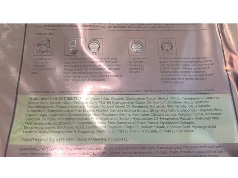 111Skin Harley St. London Rose Gold Brightening Facial Treatment Mask, 1 fl oz/30 ml