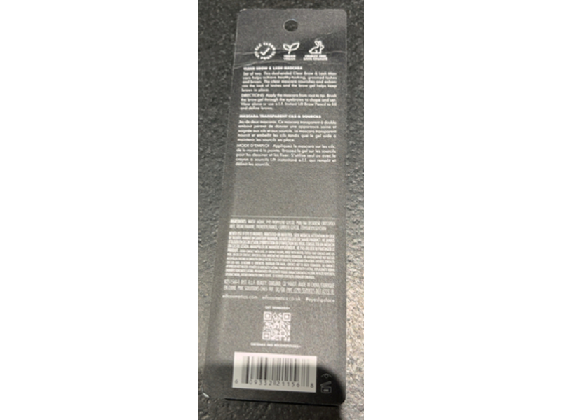 e.l.f. Clear Brow & Lash Mascara, 0.08 fl oz/2.5 mL, Pack Of 2