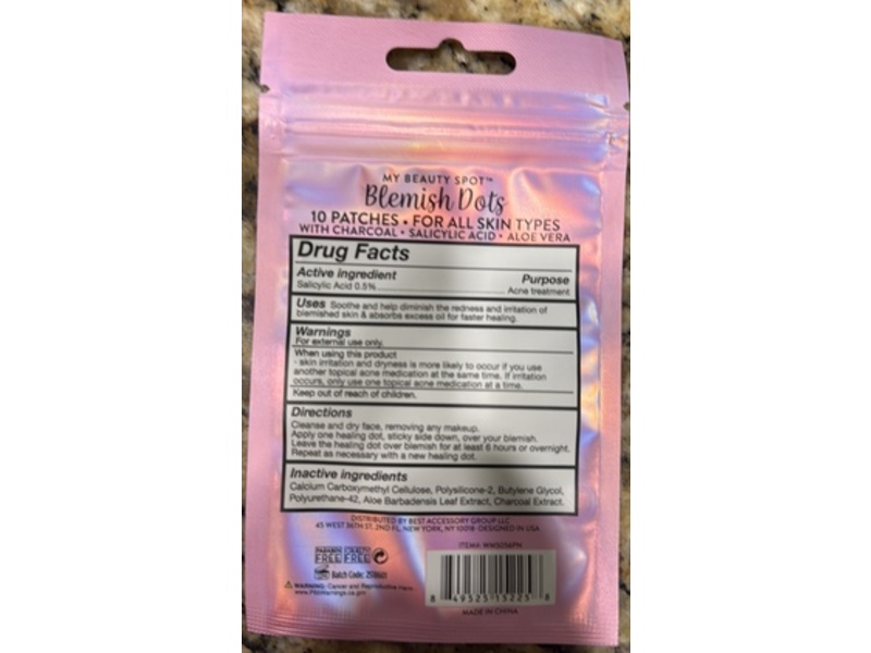 My Beauty Spot Blemish Dots, Charcoal, Salicylic Acid & Aloe Vera, 10 Count