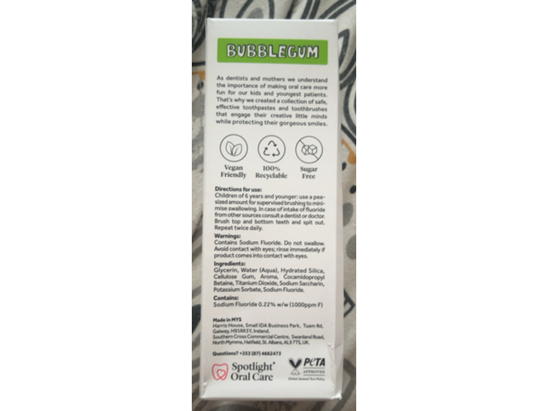 Spotlight Oral Care Children Toothpaste, Bubblegum, 100 mL