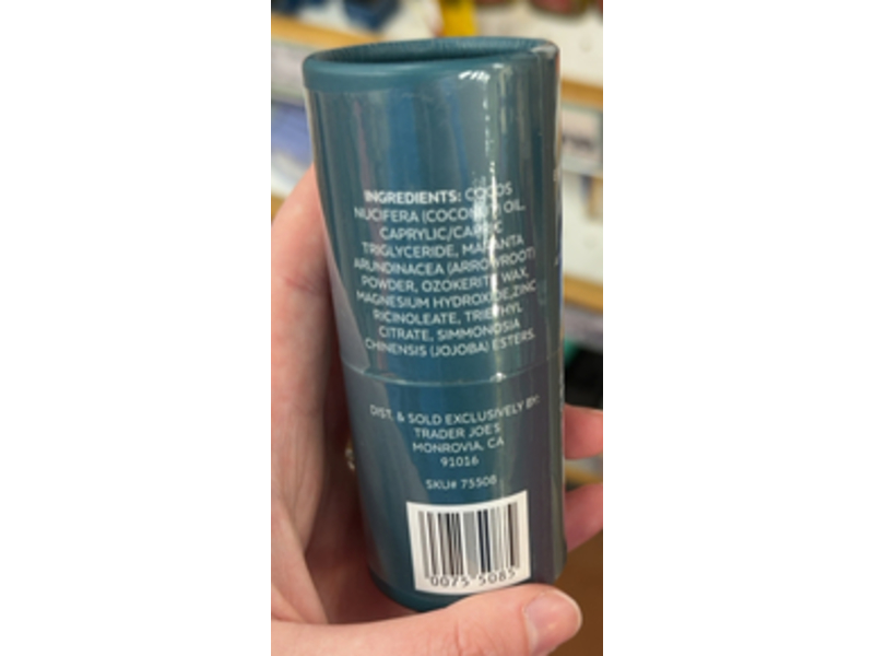 Trader Joe's Deodorant, Unscented, 1.8 oz/51 g