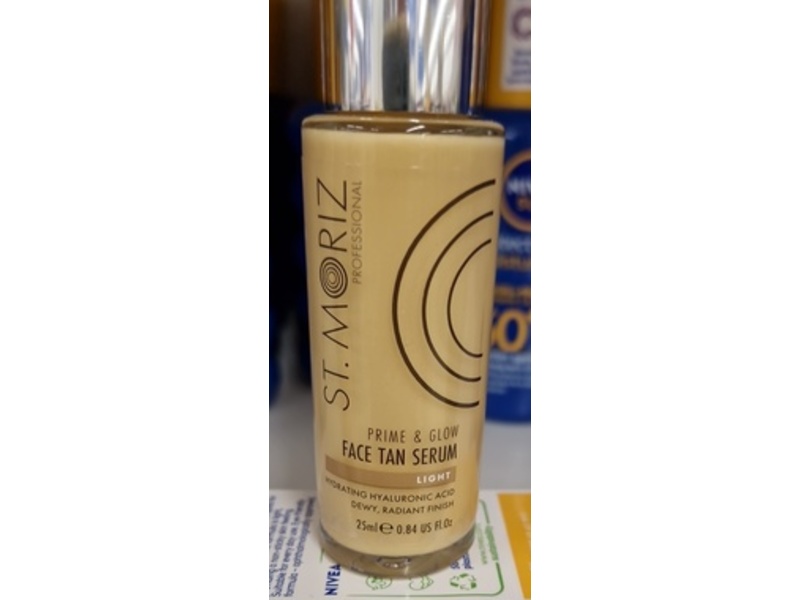 St Moriz Professional Prime & Glow Face Tan Serum, Light, 0.84 fl oz/25 mL