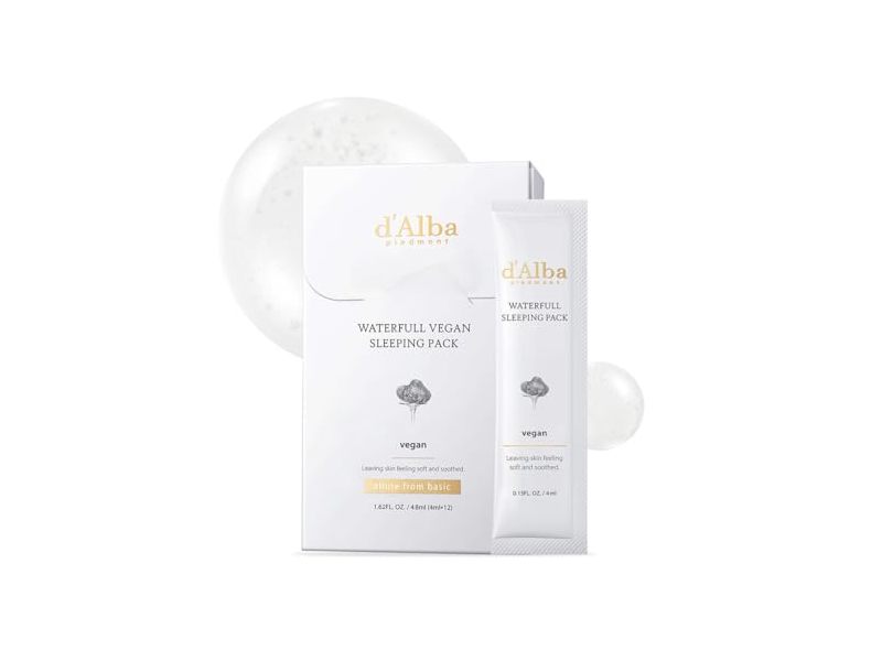 d'alba Waterfull Vegan Sleeping Pack, 0.13 fl oz/4 mL, 12 Count