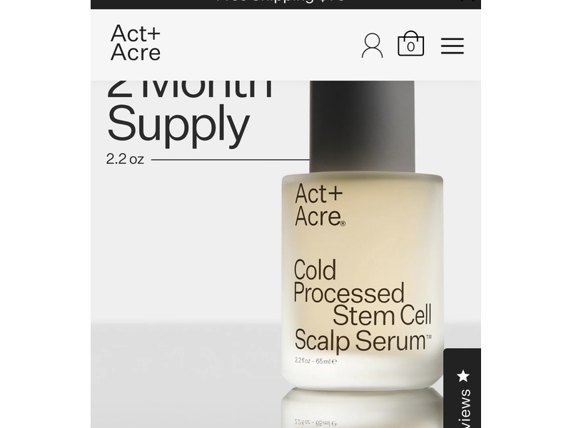 Act + Acre Cold Processed Stem Cell Scalp Serum, 2.2 fl oz/65 mL