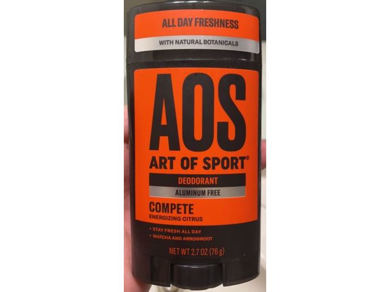 Art Of Sport Deodorant, Compete Energizing Citrus, 2.7 oz/76 g