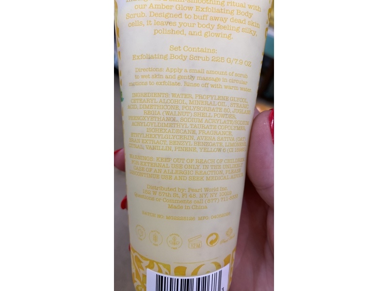 Amber Glow Exfoliating Body Scrub, Sweet Lemon, 7.9 oz/225 g