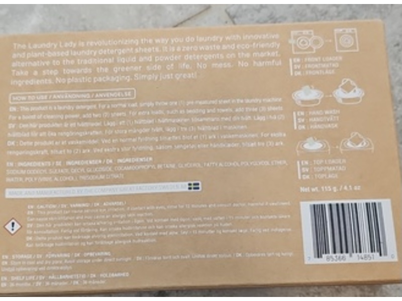 The Laundry Lady Detergent Sheets, Fragrance Free, 60 Sheets