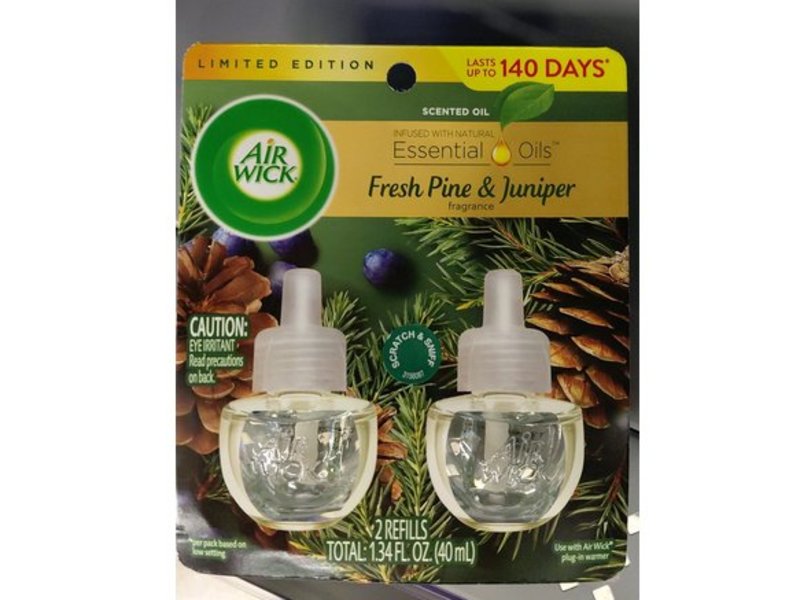 Air Wick Scented Oils 0+2 Fresh Pine & Juniper, 1.34 fl oz/40 mL, 2 Count