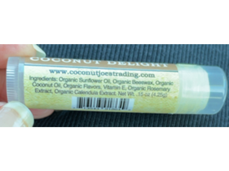 Coconut Joe's Trading Co. Organic Lip Balm, Coconut Delight, 0.15 oz