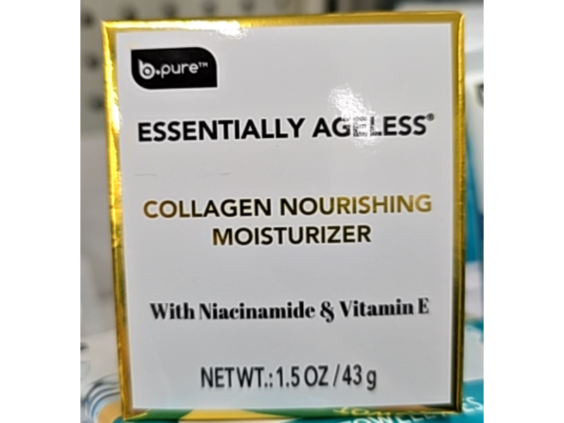 b.pure Essentially Ageless Collagen Nourishing Moisturizer, Niacinamide & Vitamin E, 1.5 oz/43 g