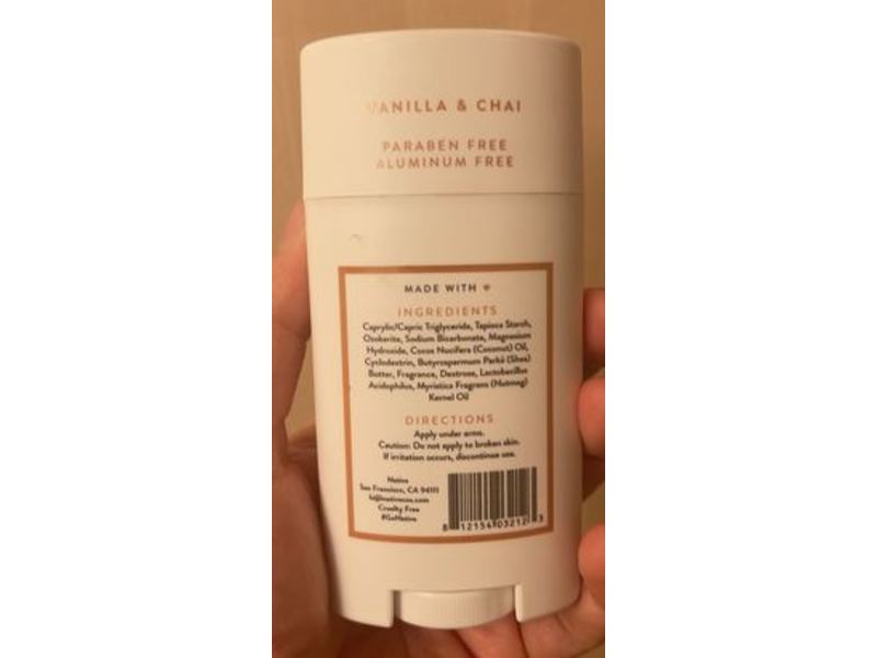 Native Deodorant, Vanilla & Chai, 2.65 oz/75 g