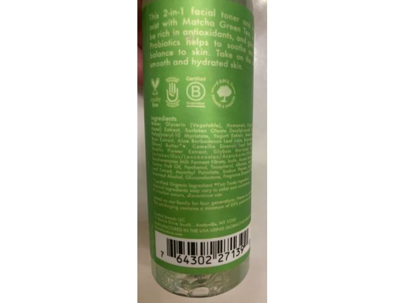 SheaMoisture Soothing Toner & Hydrating Mist, Matcha Green Tea & Probiotics, 2 fl oz/59 mL