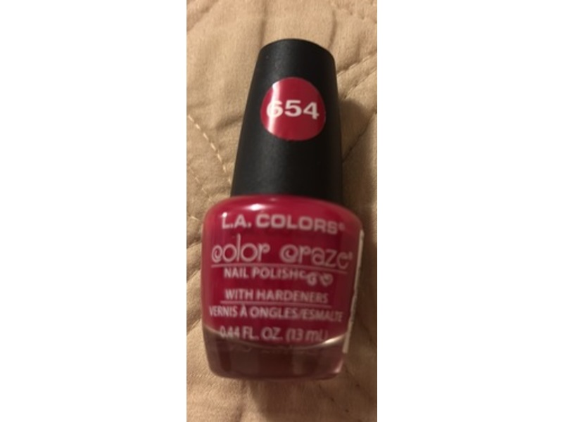 L.A. Colors Color Craze Nail Polish, 654 Hibiscus, 0.44 fl oz/13 mL