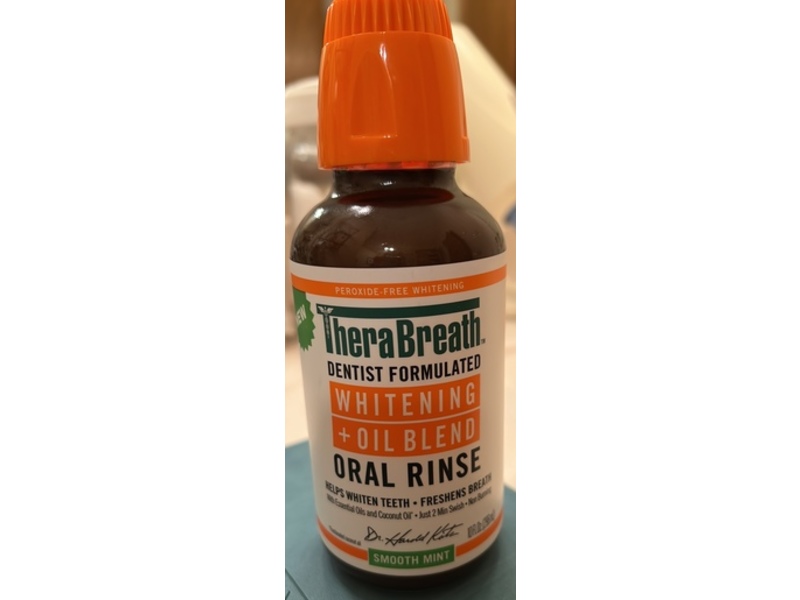 Thera Breath Whitening + Oil Blend Oral Rinse, Smooth Mint, 10 fl oz/296 mL