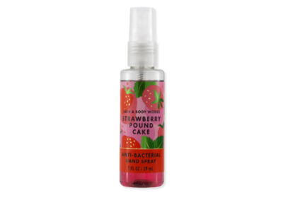 Bath & Body Works Anti-Bacterial Hand Spray, Strawberry Pound Cake, 1 fl oz/ 29 mL