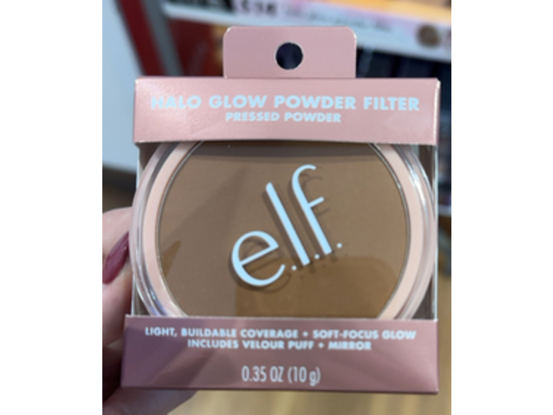 e.l.f. Halo Glow Powder Filter Pressed Powder, Deep Neutral, 0.35 oz/10 g
