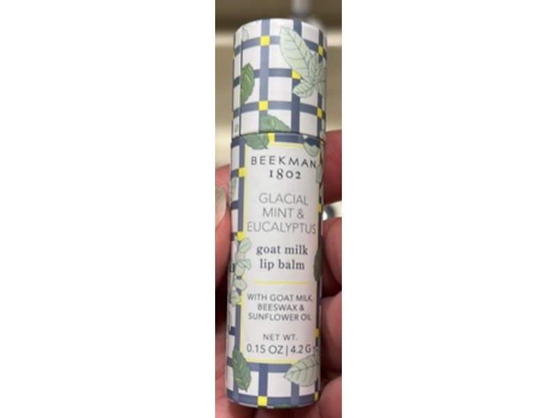 Beekman 1802 Goat Milk Lip Balm, Glacial Mint & Eucalyptus, 0.15 oz/4.2 g