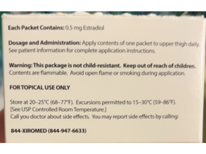 Estradiol Gel O.1% , 30 Counts Xiromed (RX)