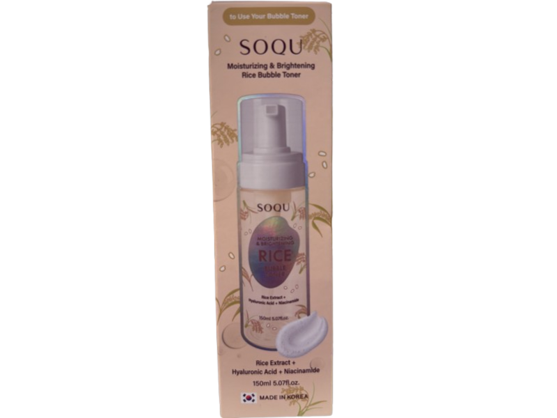 SOQU Moisturizing & Brightening Rice Bubble Toner, 5.07 fl oz/150 mL