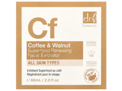 Dr Botanicals Cf Superfood Renewing Facial Exfoliator, Coffee & Walnut, 2 fl oz/60 mL