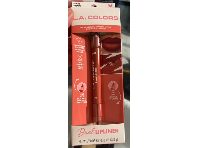 L.A. Colors Dual Lipliner Pencil, Dreamy Delight, 0.13 oz/3.8 g