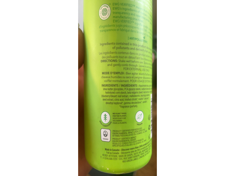 Attitude Little Leaves Science Hair Detangler, Watermelon & Coco, 8 fl oz/240 mL
