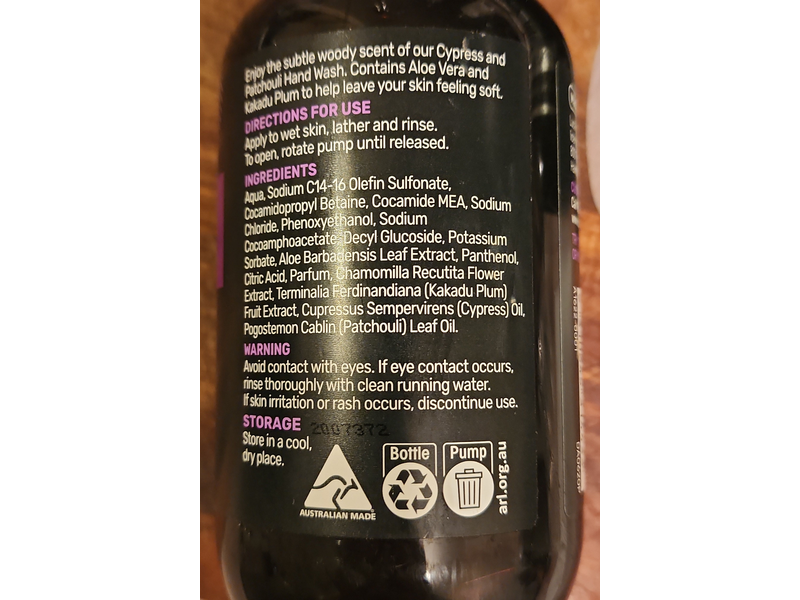 Luca Hand Wash, Cypress & Patchouli, 500 mL