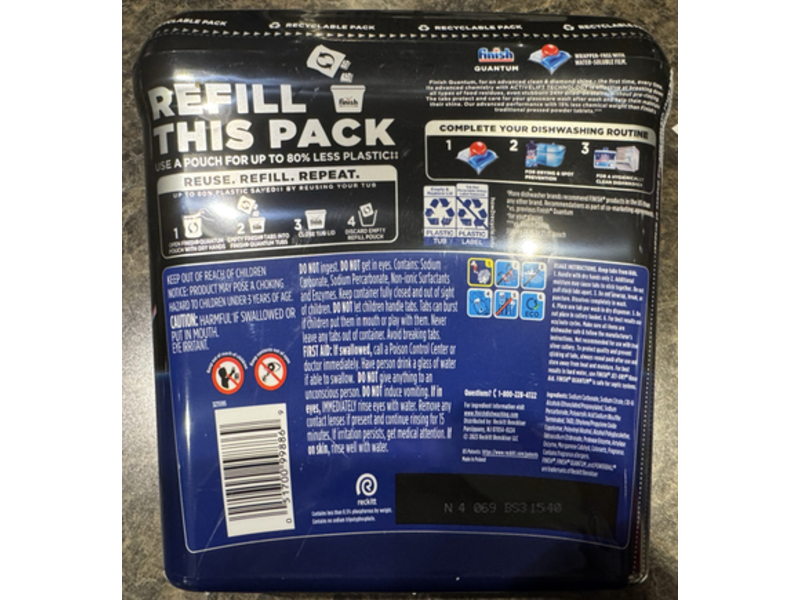 Finish Powerball Quantum Automatic Dishwasher Detergent Tabs, 15.8 oz/450 g, 36 Count