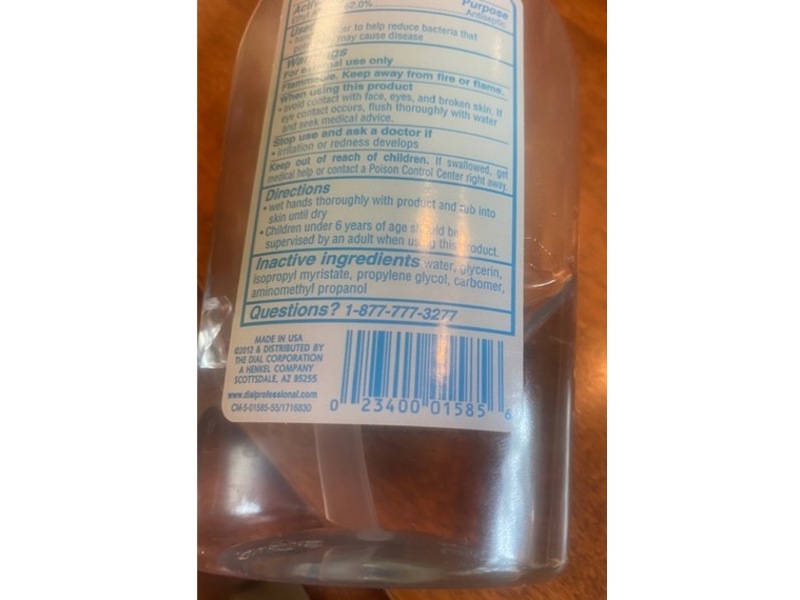 Dial Antibacterial Hand Sanitizer With Skin Conditioners, 7.5 fl oz (221 mL)