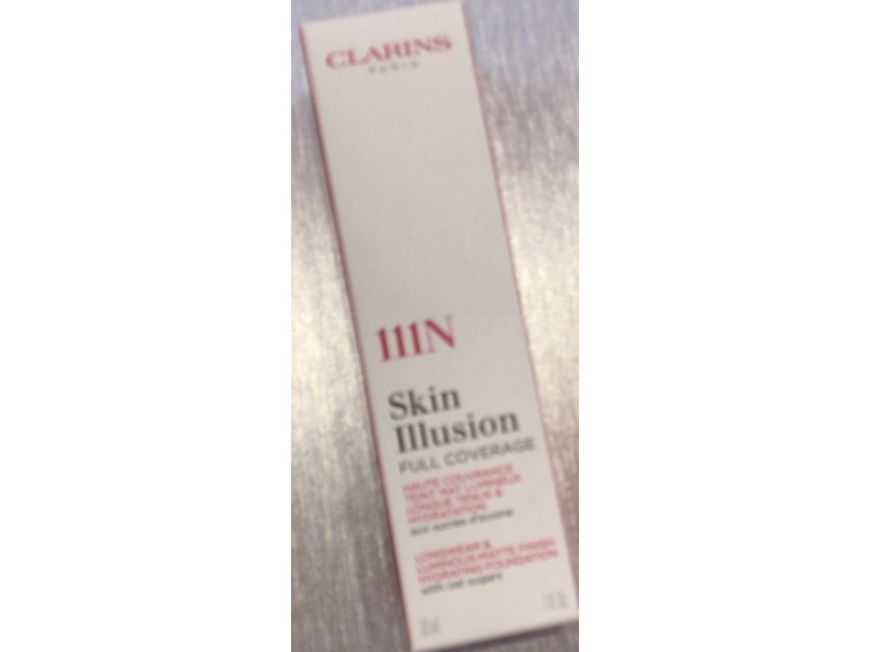 Clarins Skin Illusion Longwear Full Coverage Foundation, 111N, 1 fl oz/30 mL