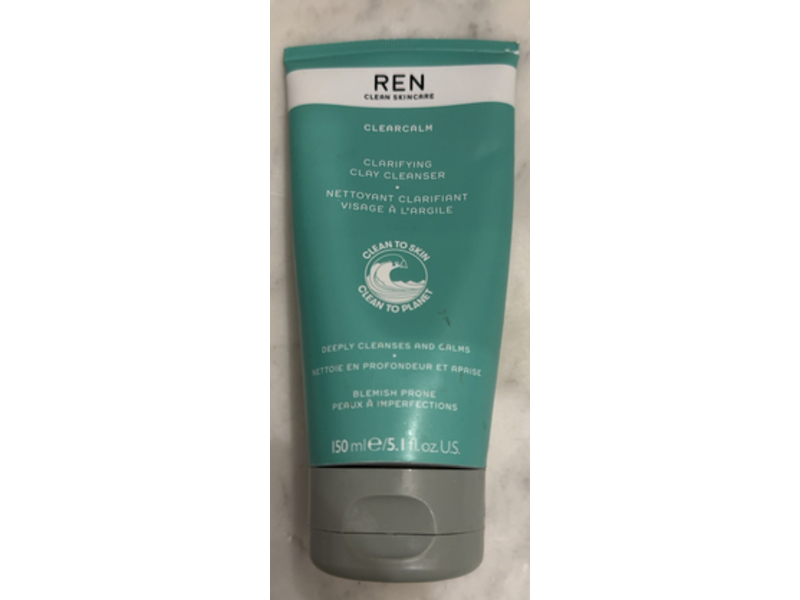 REN Clearcalm Clarifying Clay Cleanser, 5.1 fl oz/150 mL
