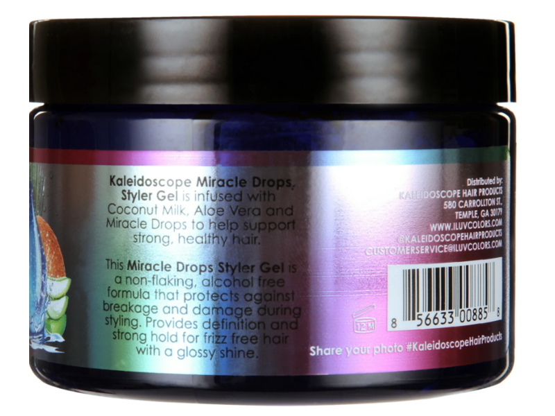 Kaleidoscope Miracle Drops Styler Conditioning Hair Gel, Coconut Milk & Aloe Vera, 12 oz/354 mL