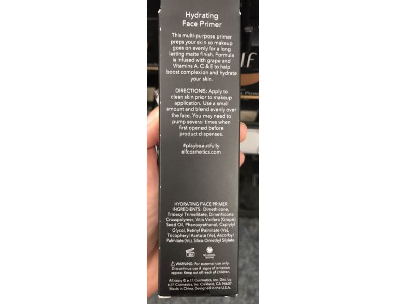 e.l.f. Cosmetics Hydrating Face Primer, 1.01 fl oz/30 mL